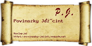 Povinszky Jácint névjegykártya